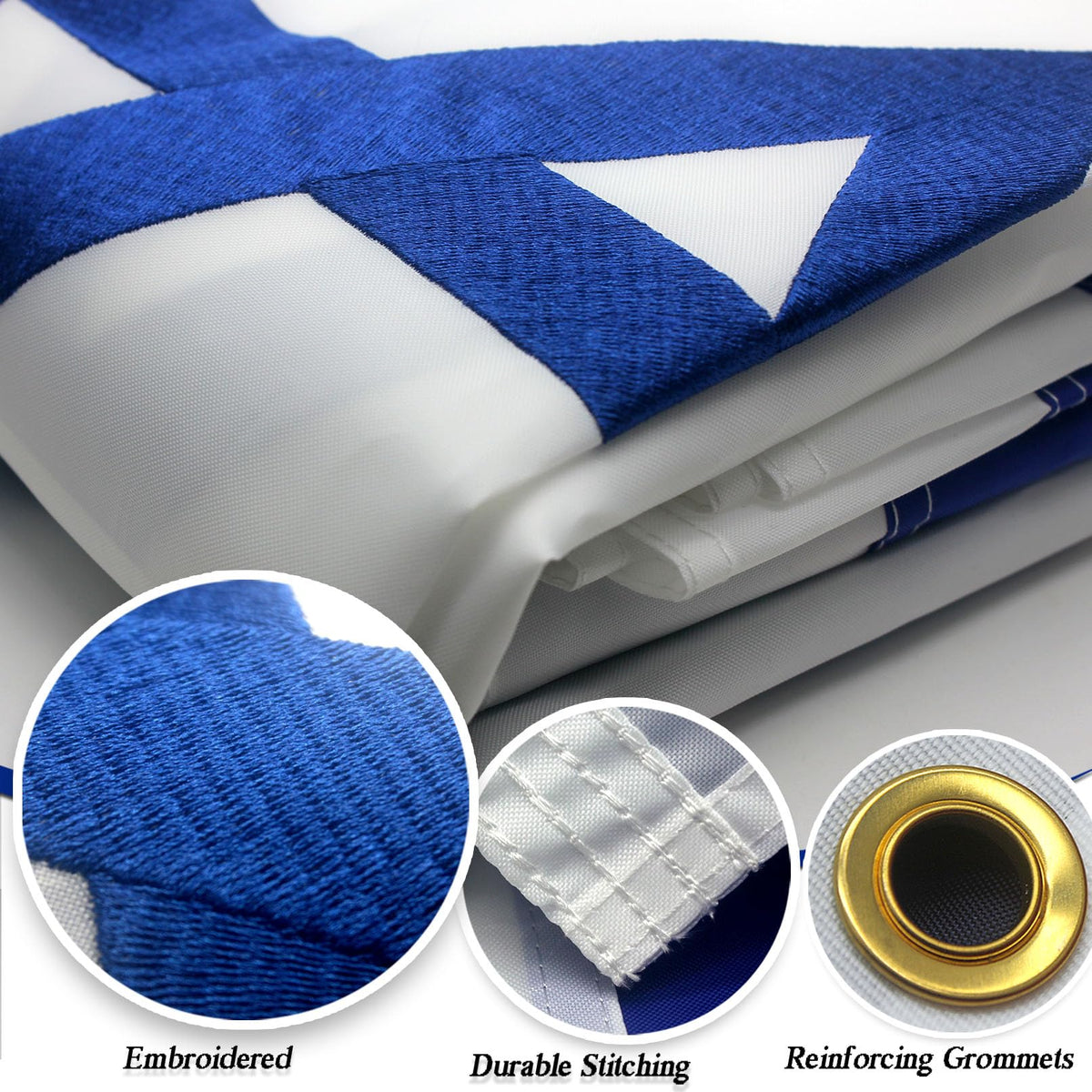 VSZM Israeli flag with UV-resistant colors for outdoor use