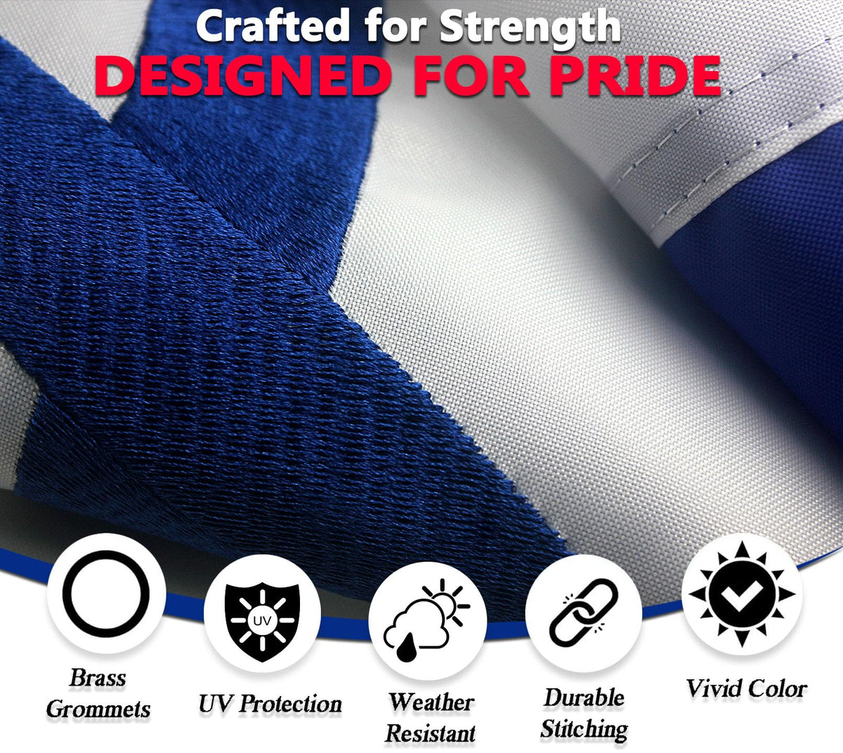 VSZM flag features waterproof coating for quick drying outdoors