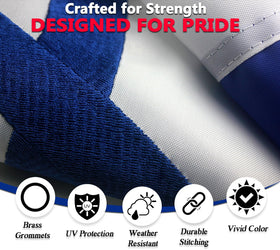 VSZM flag features waterproof coating for quick drying outdoors