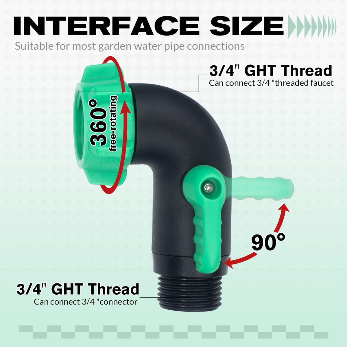 Vtenyeo 360-degree rotating elbow prevents hose kink in tight areas.