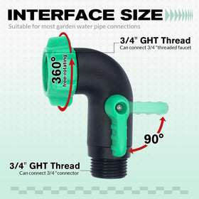 Vtenyeo 360-degree rotating elbow prevents hose kink in tight areas.