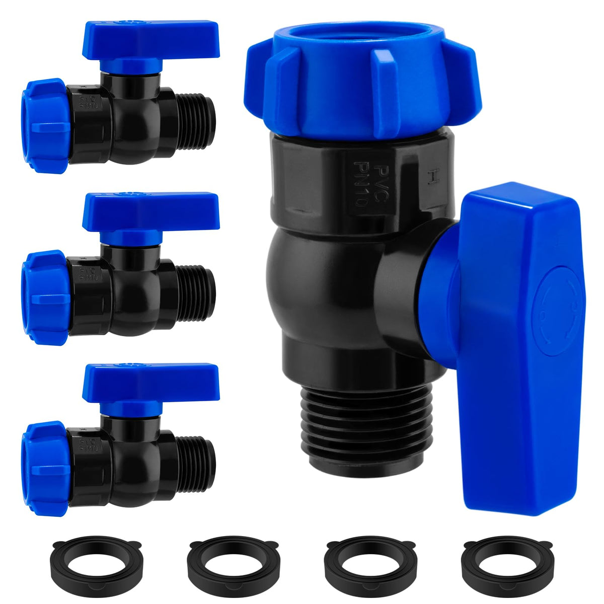 Vtenyeo 4-pack 3/4 GHT valves for precise irrigation control.