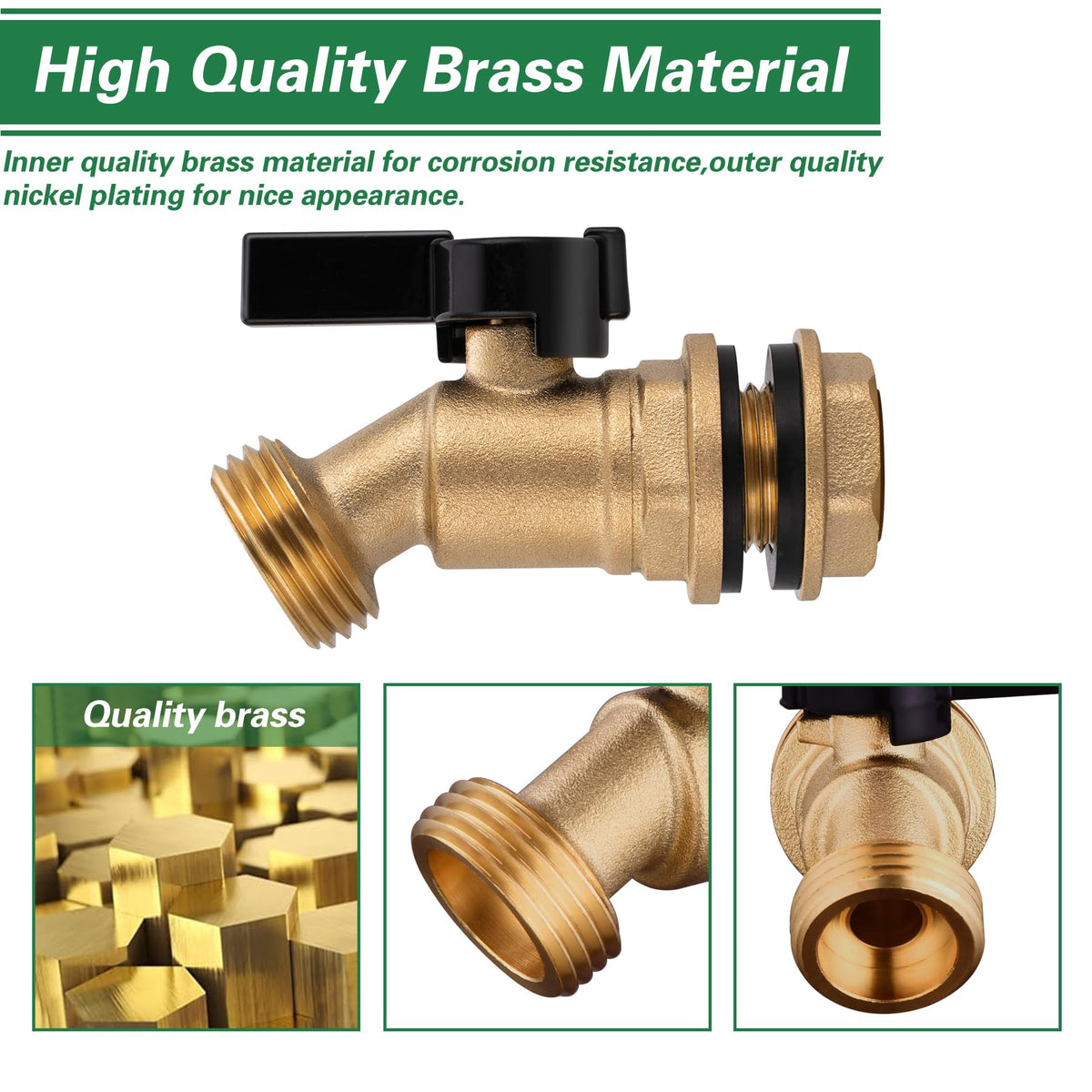 Vtenyeo brass rain barrel install process ensures simple setup.