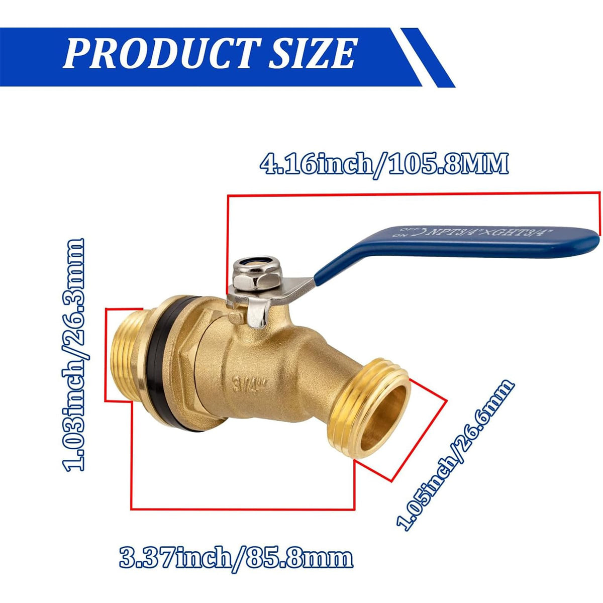 Vtenyeo brass spigot highlights larger flow for faster filling from barrels.