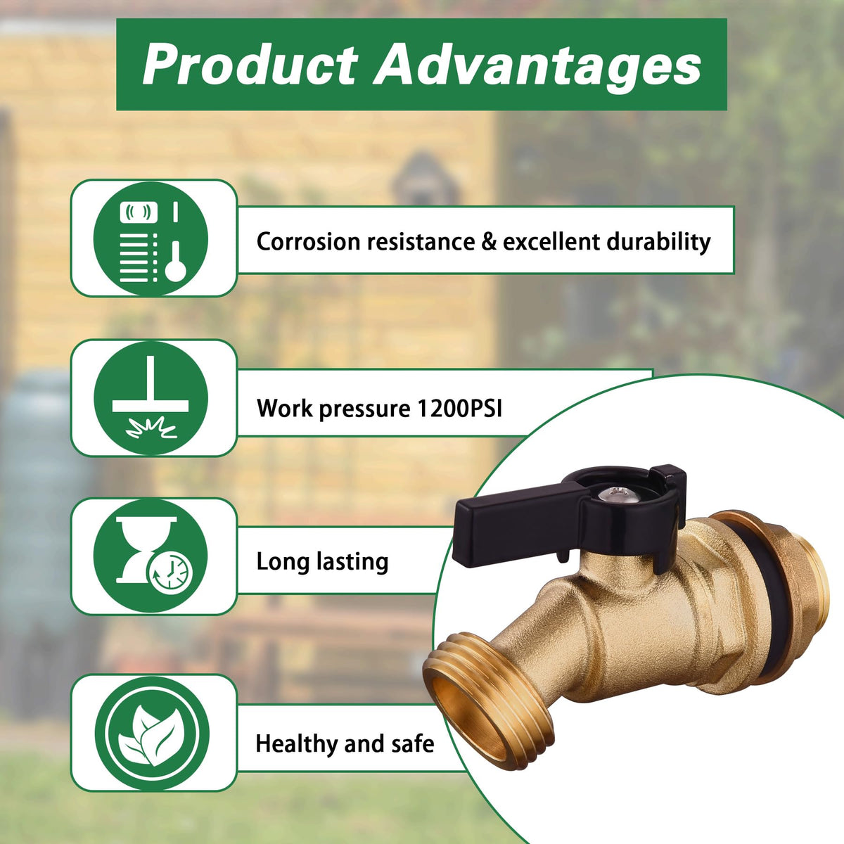 Vtenyeo brass spigot kit bulkhead fitting shows sturdy water seal.