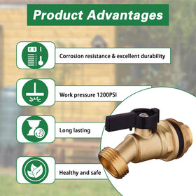 Vtenyeo brass spigot kit bulkhead fitting shows sturdy water seal.