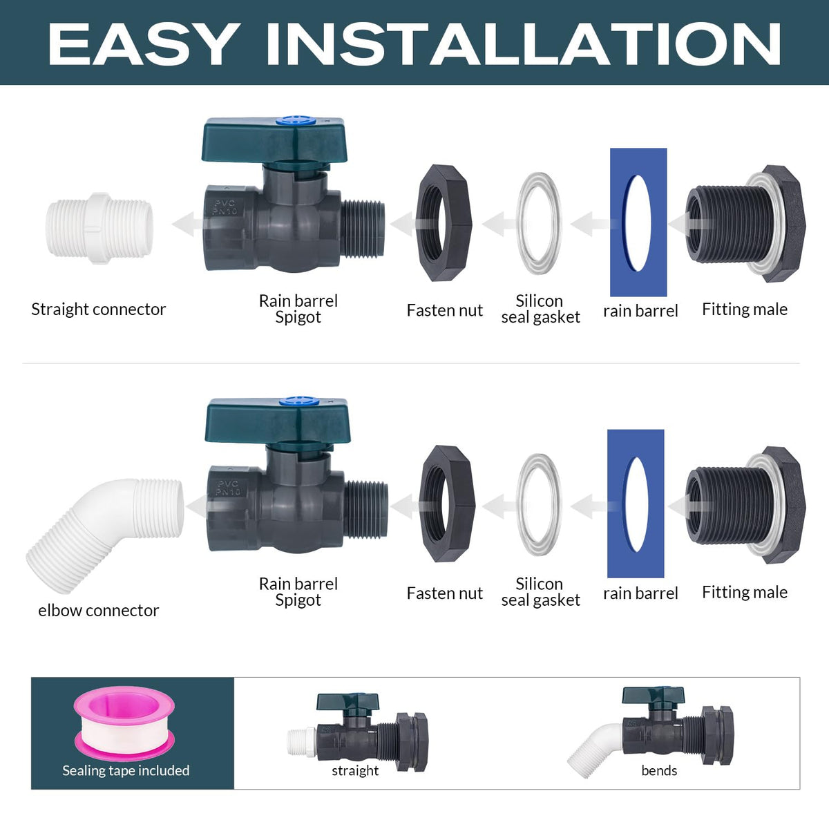 Vtenyeo garden hose adapter ready for flexible connections