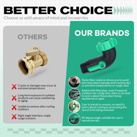 Vtenyeo heavy-duty plastic hose elbow offers durable outdoor use.