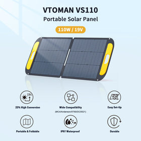 VTOMAN VS110 monocrystalline cells enable efficient on-the-go charging.