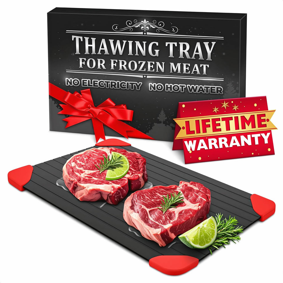 V TOWER defrosting tray with large thawing surface speeds thawing.