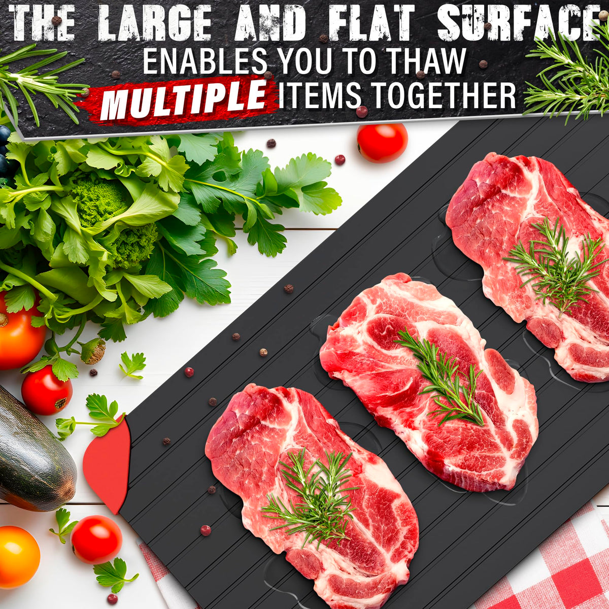 V TOWER dishwasher-safe defrosting tray for hassle-free cleaning.
