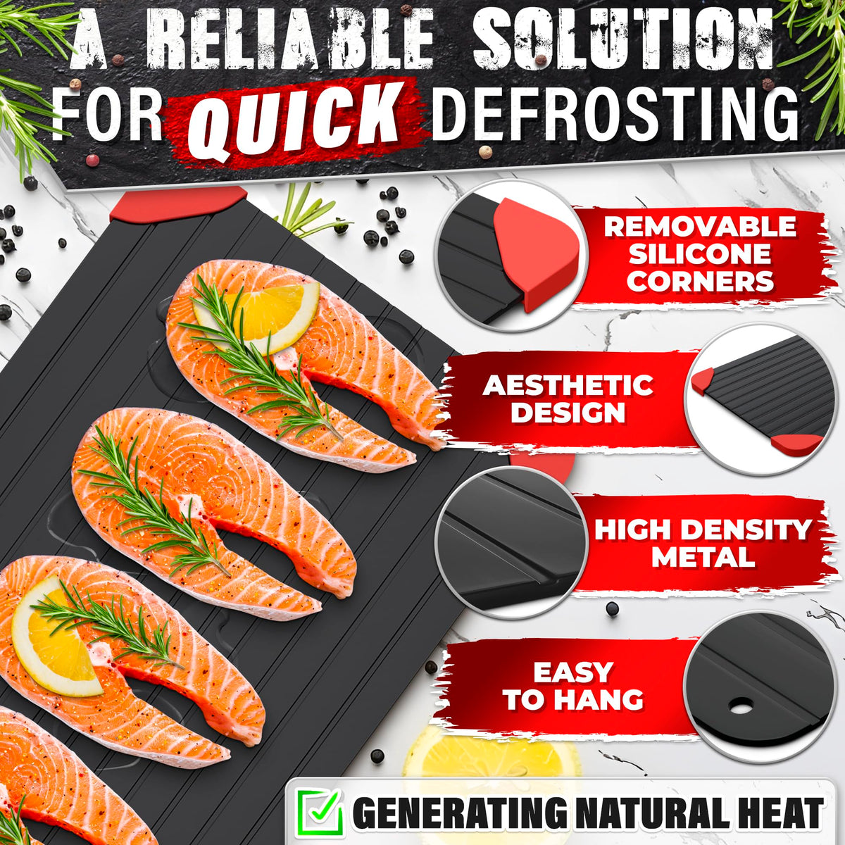 V TOWER non-stick aluminum tray cleans easily.