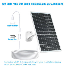VUEBEE solar panel mounted on roof boosts camera uptime in sun.