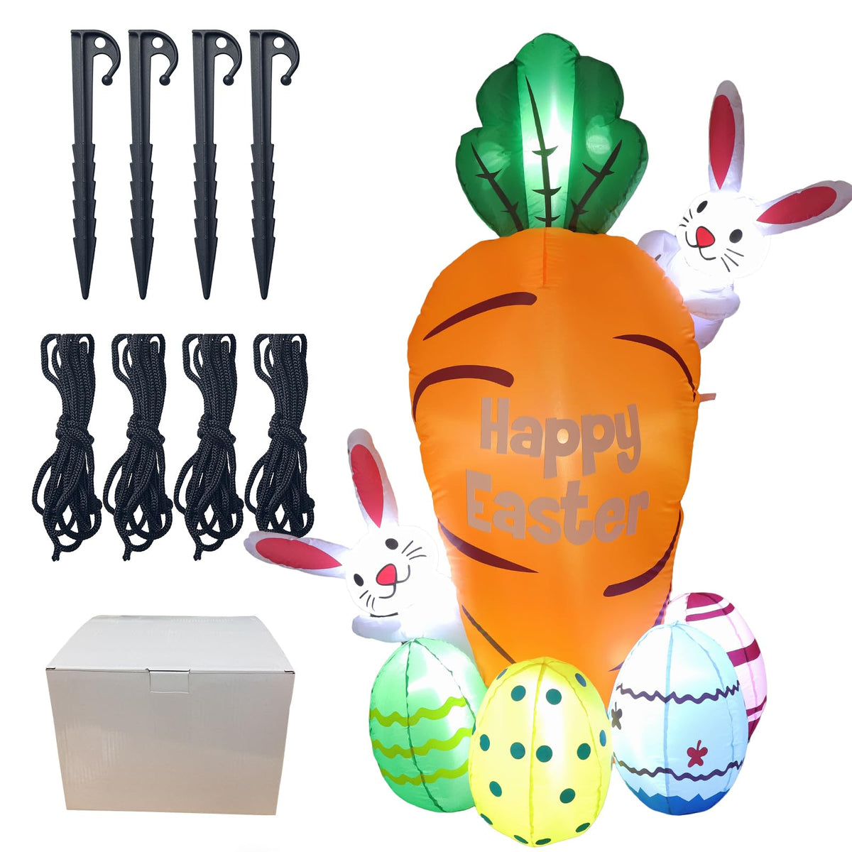 VURPOKSI LED lights brighten the carrot and rabbits for nighttime ambiance