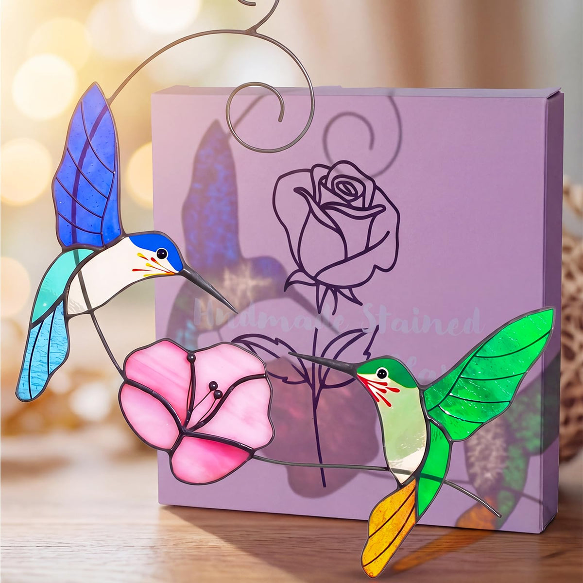vusluna hummingbird glass garden decor brightens patios and walls