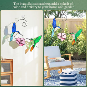 vusluna hummingbird sun catcher with flower detail enhances interior decor