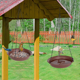 VUWEZ bird bath tray with sturdy chain hangs securely