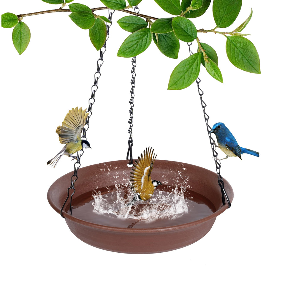 VUWEZ hanging bird bath 12in tray for birds to drink and bathe.