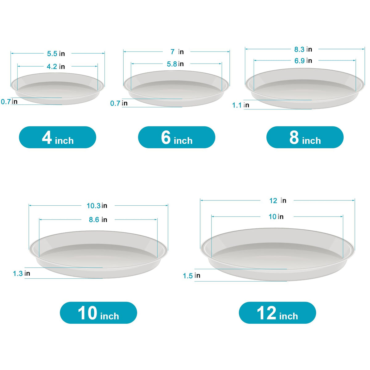 VUWEZ thick PP plant saucer emphasizes durability for heavy planters.