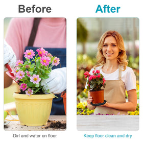 VUWEZ two-pack plant saucers simplify pot rearranging and organization.