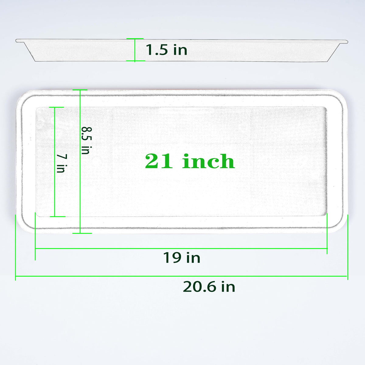 Close-up of VUWEZ tray saucer showing thick, durable plastic and raised lip.