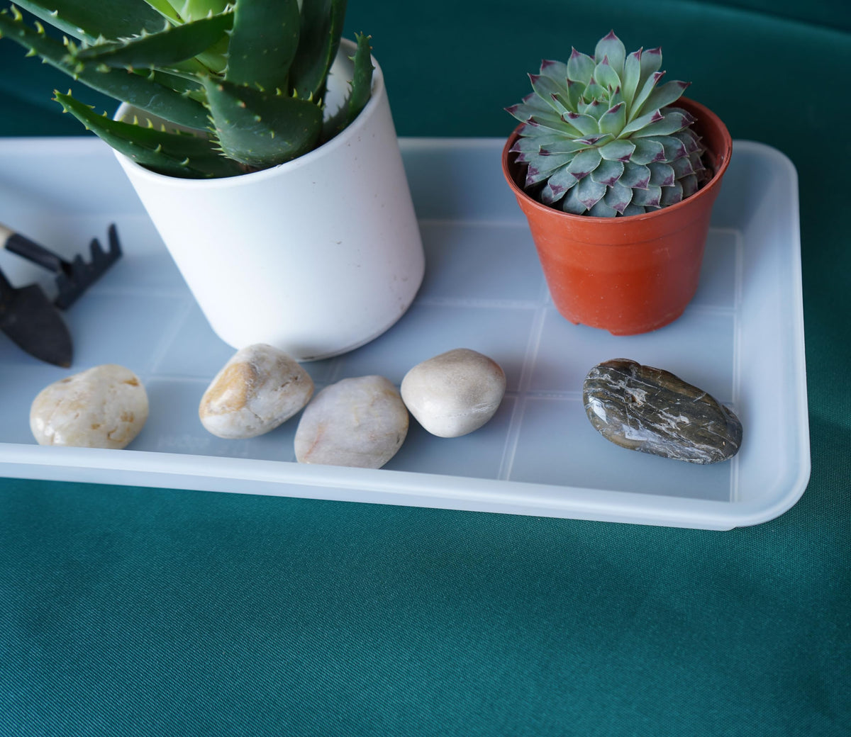 VUWEZ indoor outdoor plant trays in brown complement decor