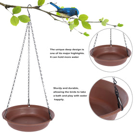 VUWEZ plastic bird bath tray is durable and easy to clean