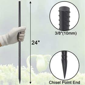 VVOKGO concrete form stake 3/8-diameter beside landscape timber