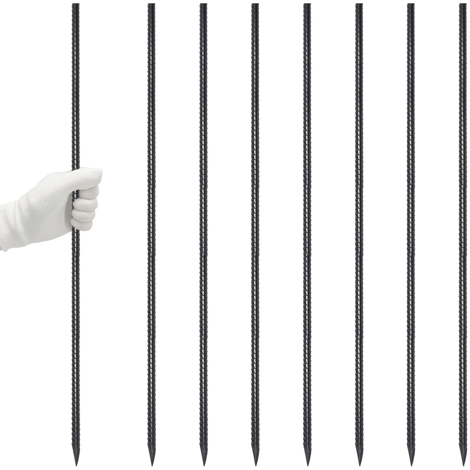 VVOKGO rebar stake 48-inch straight bundle anchors garden borders with solid support.
