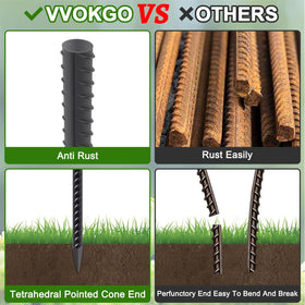 VVOKGO steel stake with a chisel point easing ground penetration