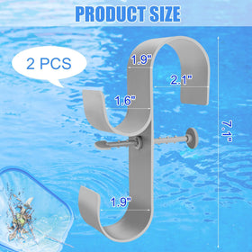 VWAERR adjustable pool pole hanger installs quickly for tidy, hands-free storage