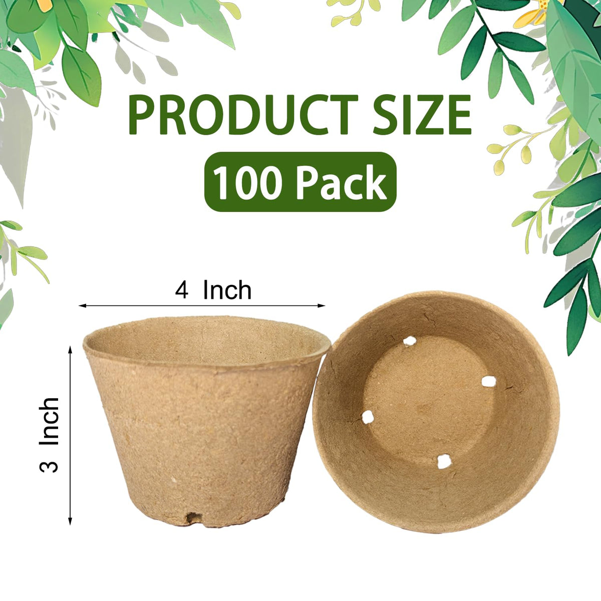 vwpvdeeg seed starter pots with drainage holes prevent overwatering.
