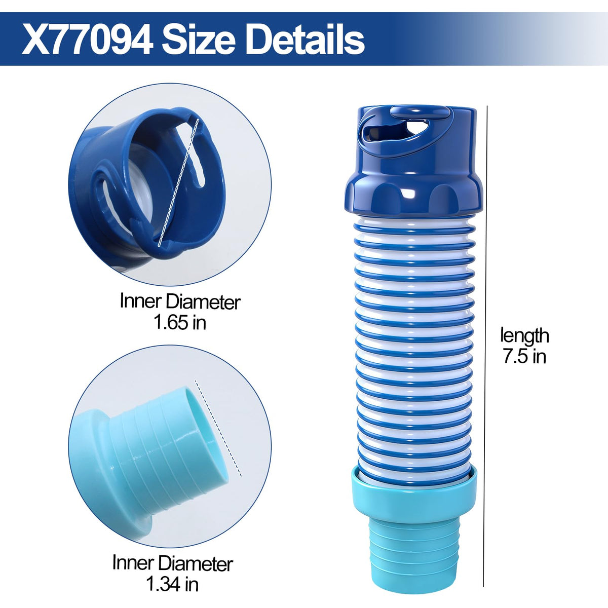 Leaf catcher hose component protecting the vacuum hose from debris