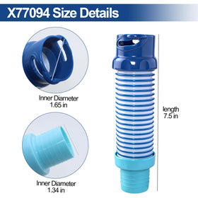 Leaf catcher hose component protecting the vacuum hose from debris