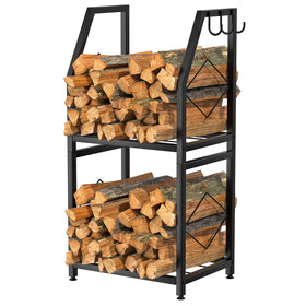 VyGrow firewood rack assembly shows quick setup and sturdy framing.