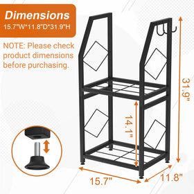 VyGrow firewood rack dimensions highlight ample storage and clearance.