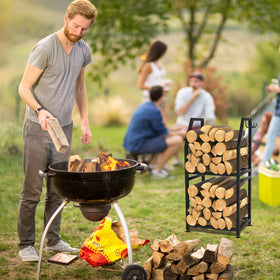VyGrow firewood rack capacity up to 200 pounds for bulk firewood.