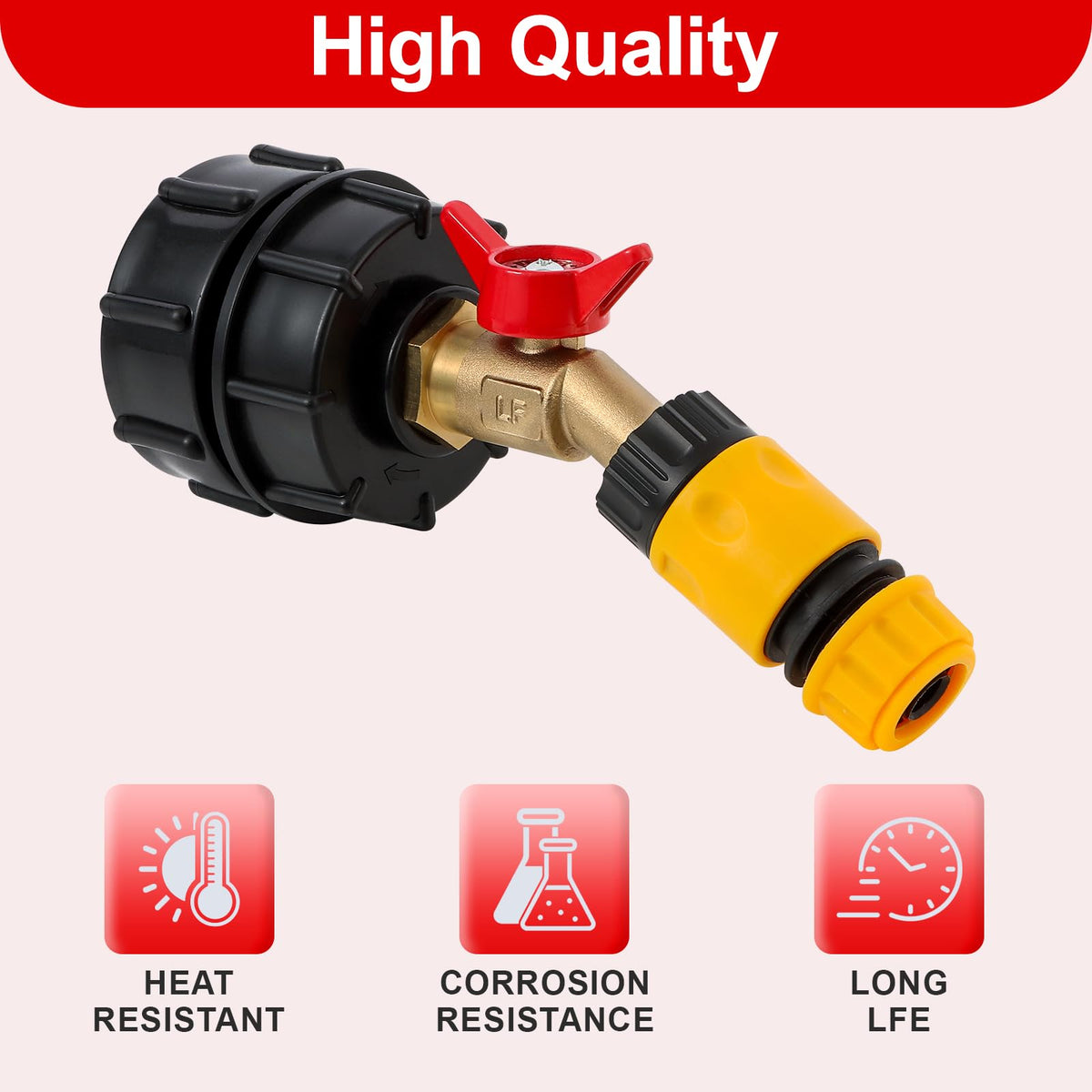 VYH Brass shutoff valve 3/4-inch NPT provides controlled flow.