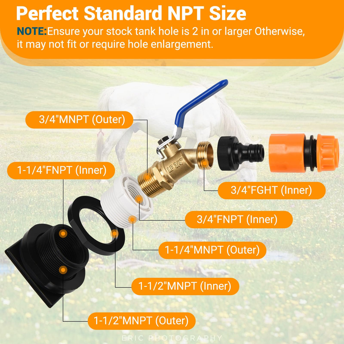 VYH high-flow valve core for stock tank plug, faster drainage and smoother operation
