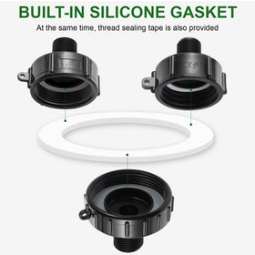 VYH IBC drain adapter with 2-inch coarse thread for strong hose seals.