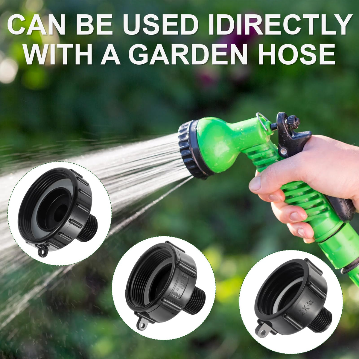 VYH IBC adapter with 2-inch and 2.44-inch thread options for flexibility.