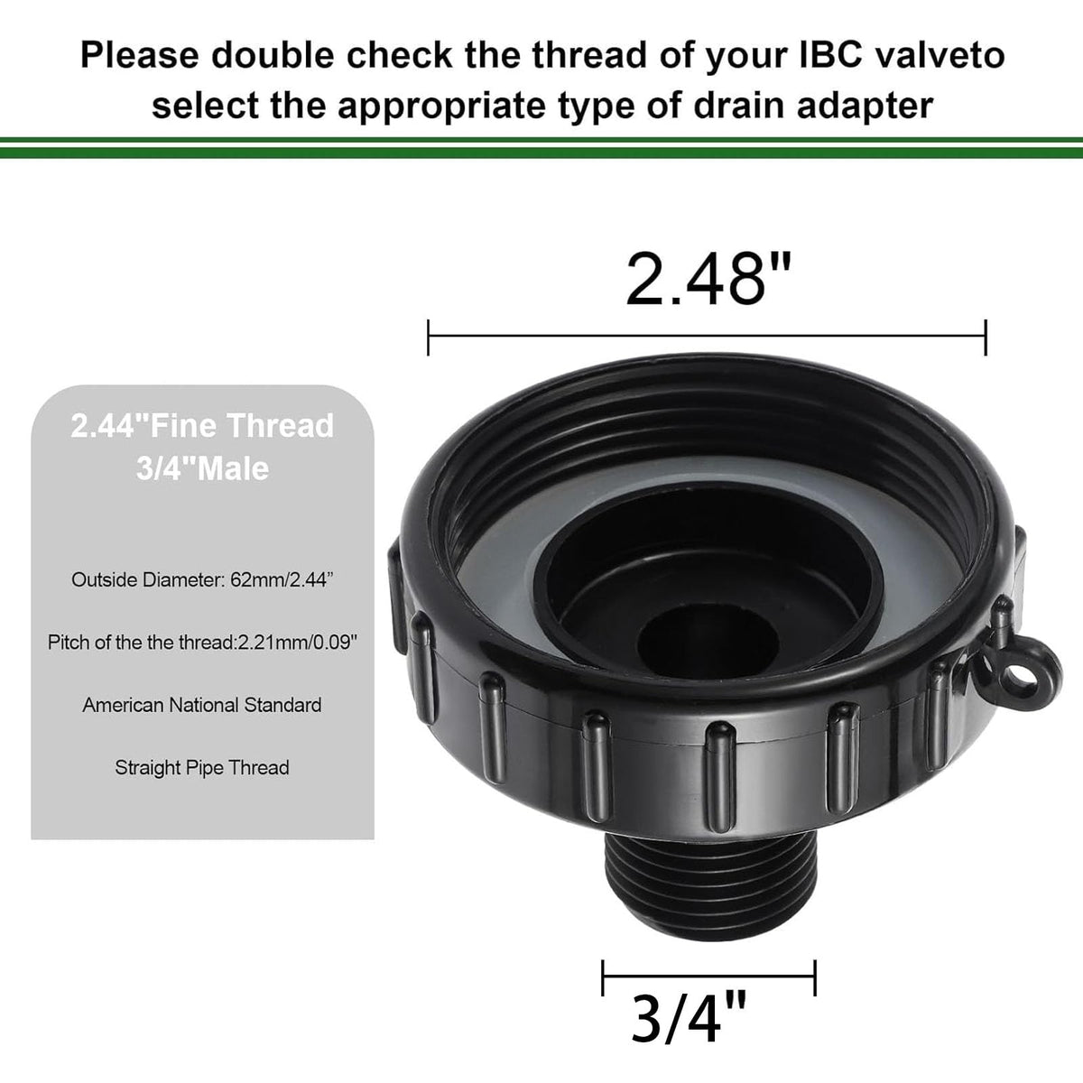 VYH LDPE gasket seals the garden hose connection