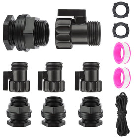 VYH rain barrel spigot kit 34 ght bulkhead fitting for leak-free setup.