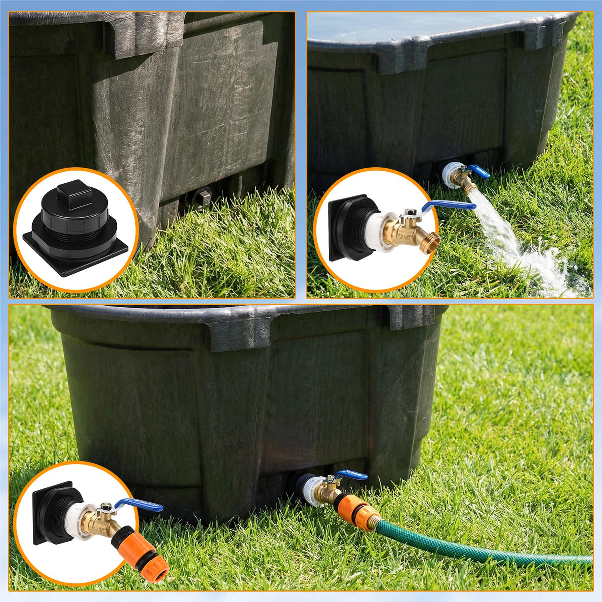 VYH Rubbermaid stock tank plug for 100-gallon tanks, secure drain and quick maintenance