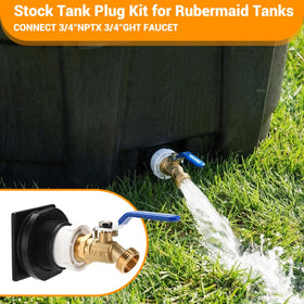 VYH Rubbermaid stock tank plug for 70-gallon tanks, easy install and leak-free