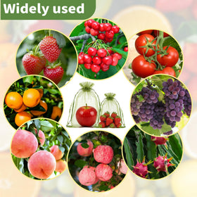 VYNFLICK bird protection bags in garden setup reduce wildlife interference.