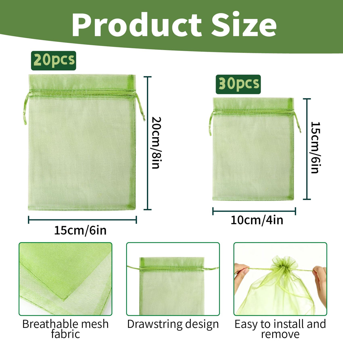 VYNFLICK fruit protection bags 4x6in keep strawberries safe from pests while maximizing airflow.