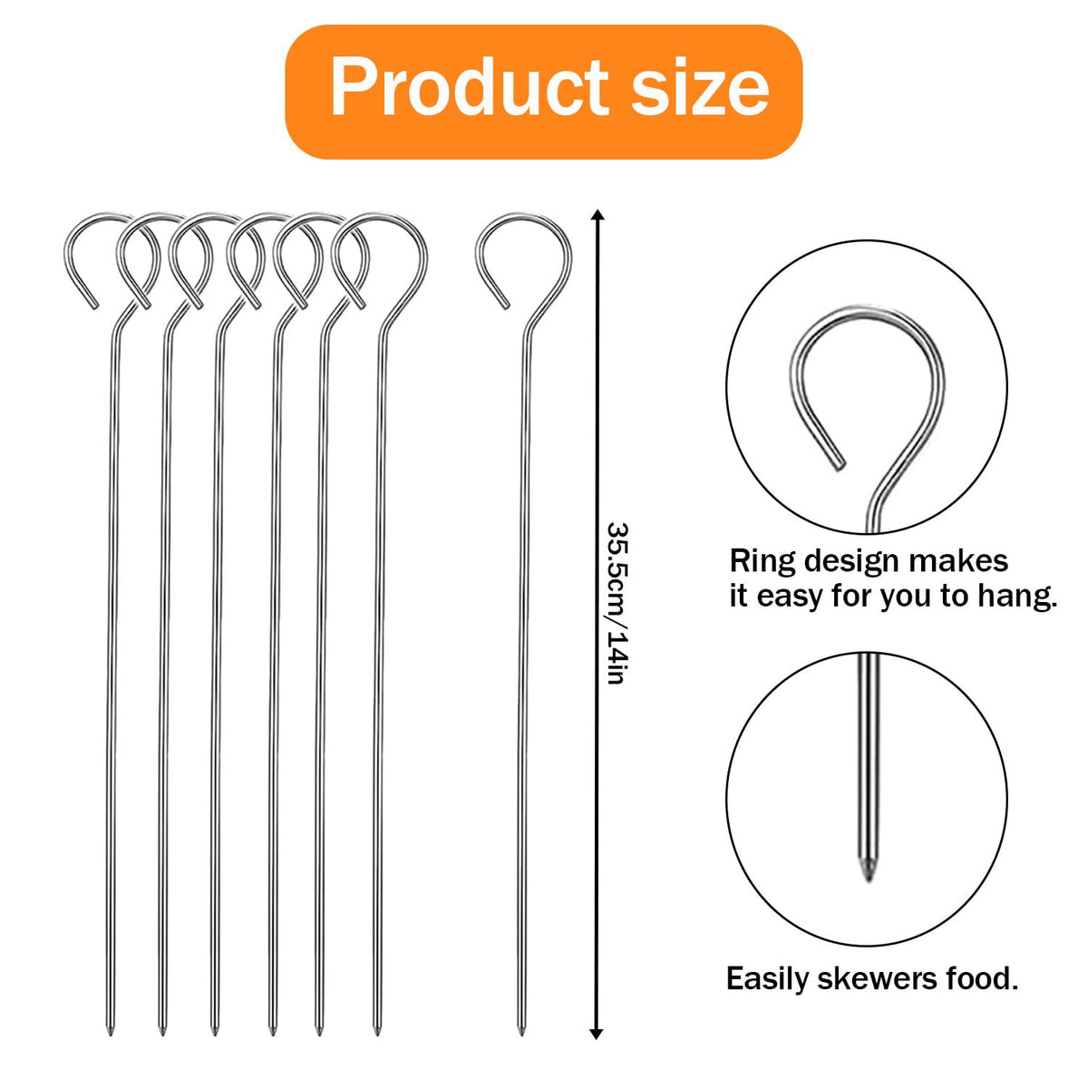 VYNFLICK skewers with pointed tips for easy piercing and prep