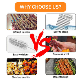 VYNFLICK rust-proof stainless skewers for durable outdoor grilling
