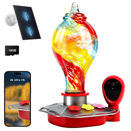 Vyojasharc hummingbird feeder camera delivers 2K footage for detailed backyard viewing